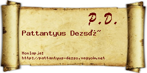 Pattantyus Dezső névjegykártya